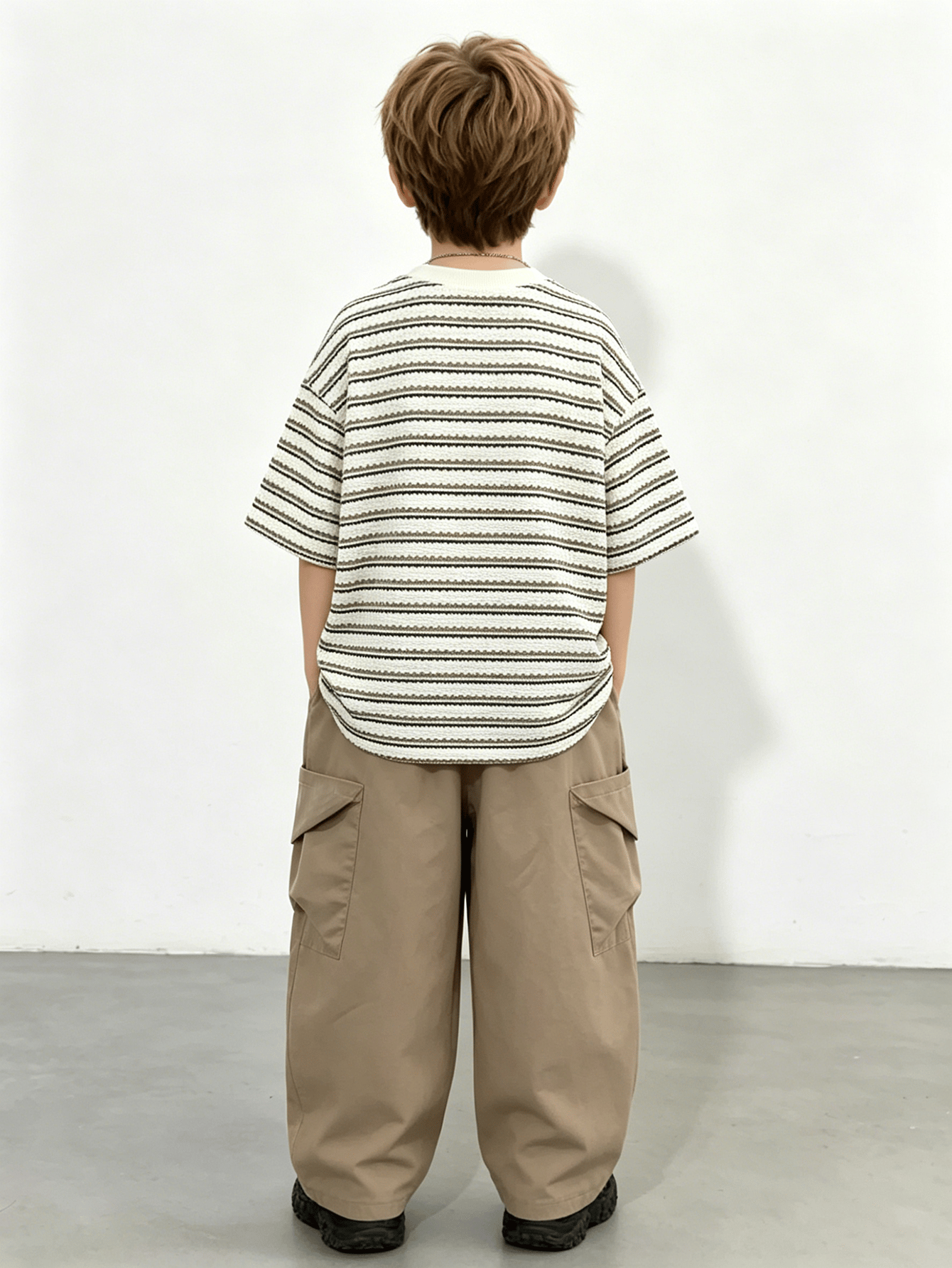 Boys Striped T-Shirt and Cargo Pants Set
