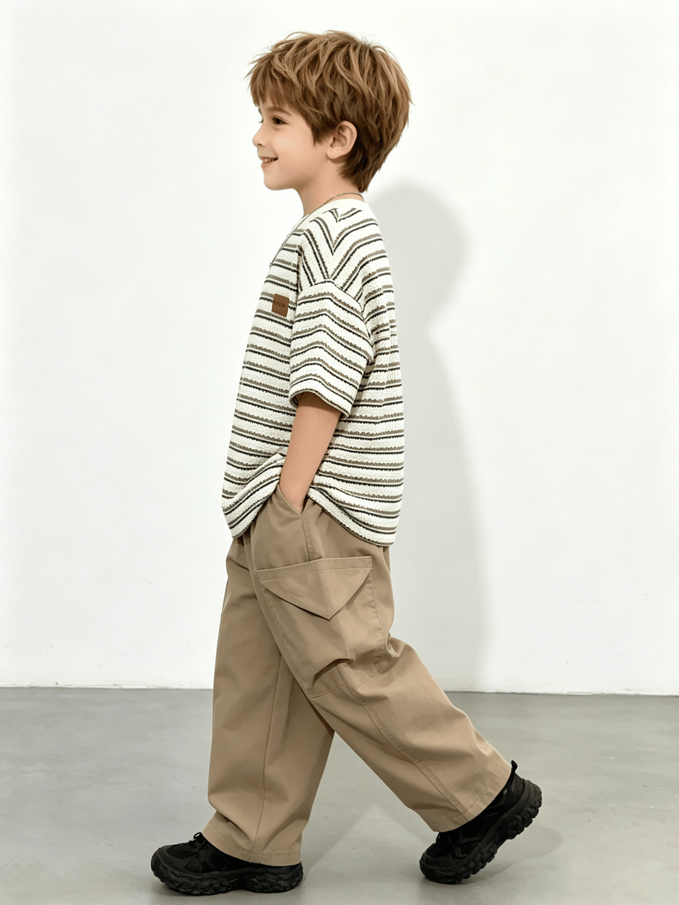 Boys Striped T-Shirt and Cargo Pants Set