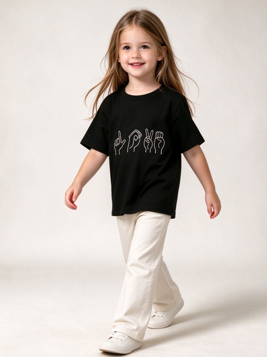 Girls Graphic Print Short Sleeve T-Shirt