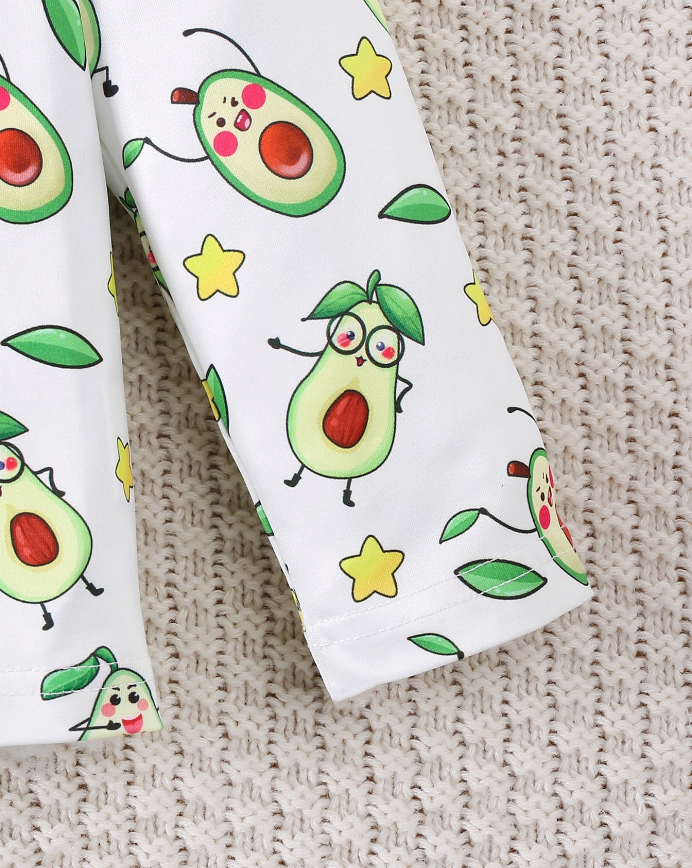 Girls Avocado Print Long Sleeve T-Shirt and Trousers Set