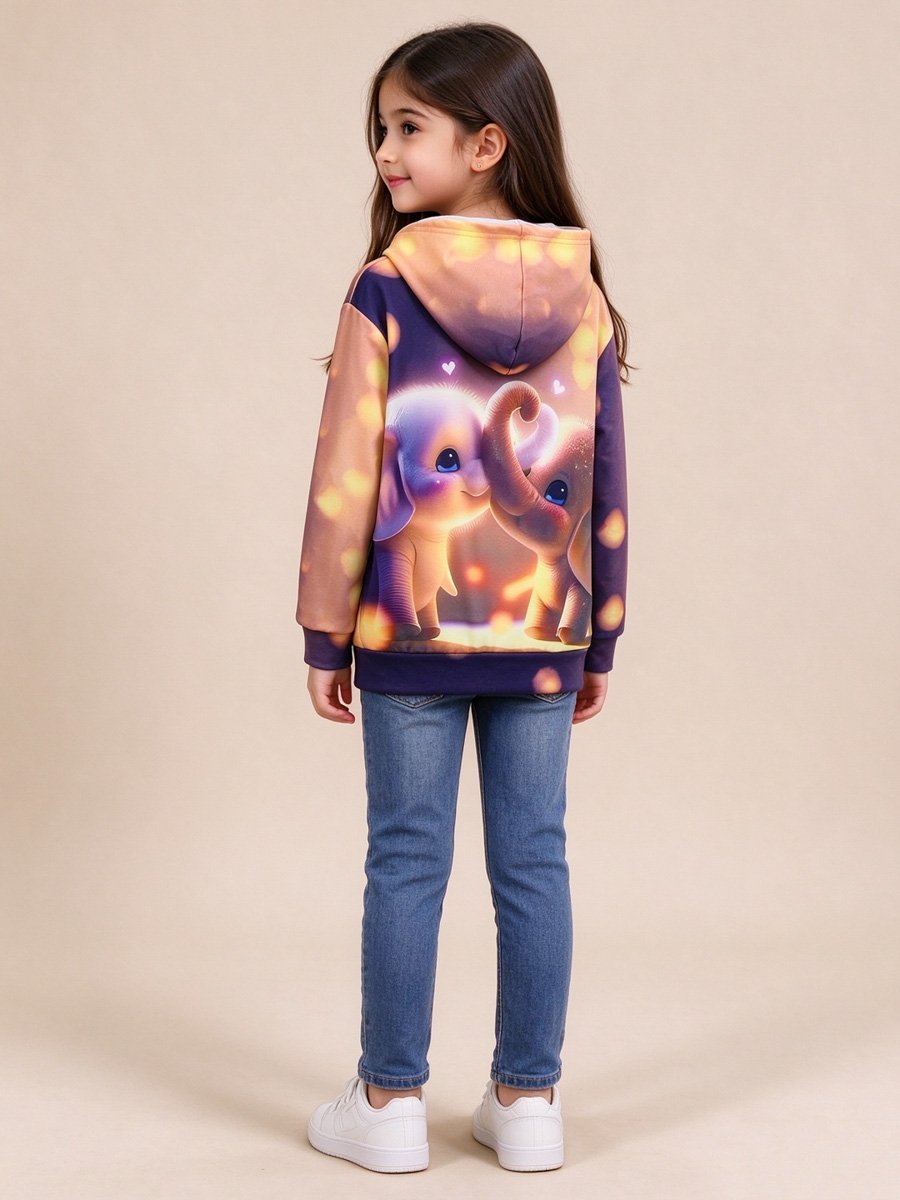 Girls Graphic Print Hoodie