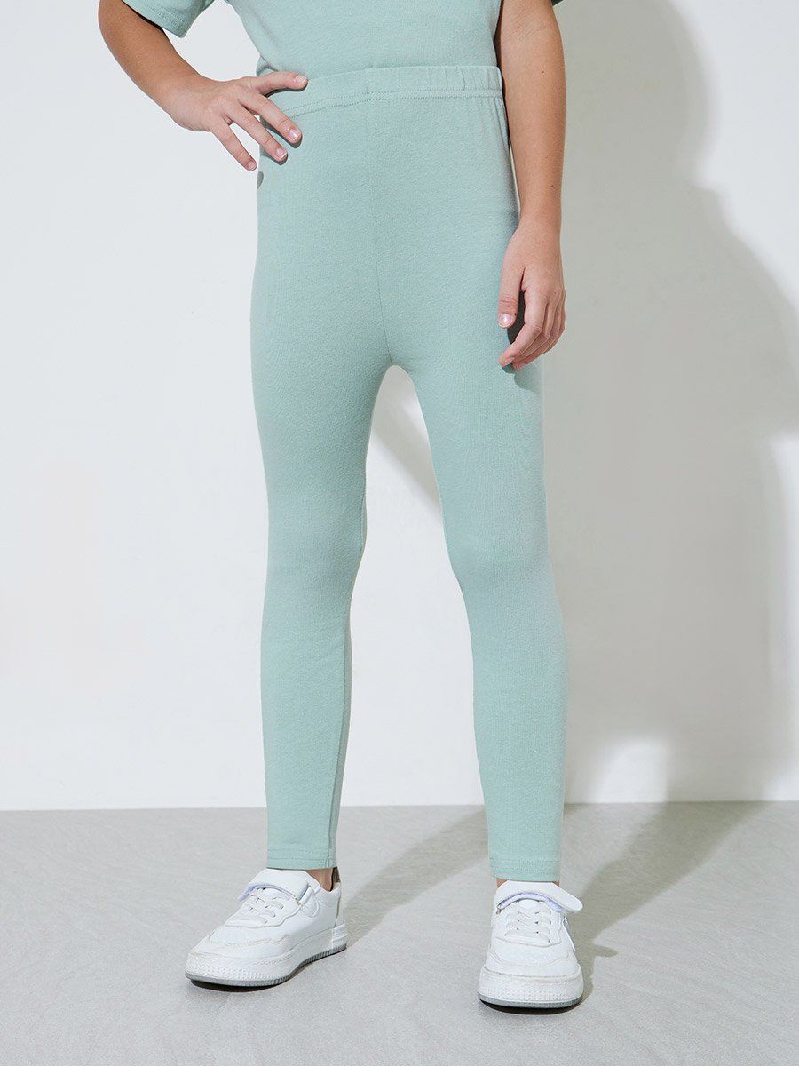 Girls Mint Green Embossed Hoodie and leggings Set