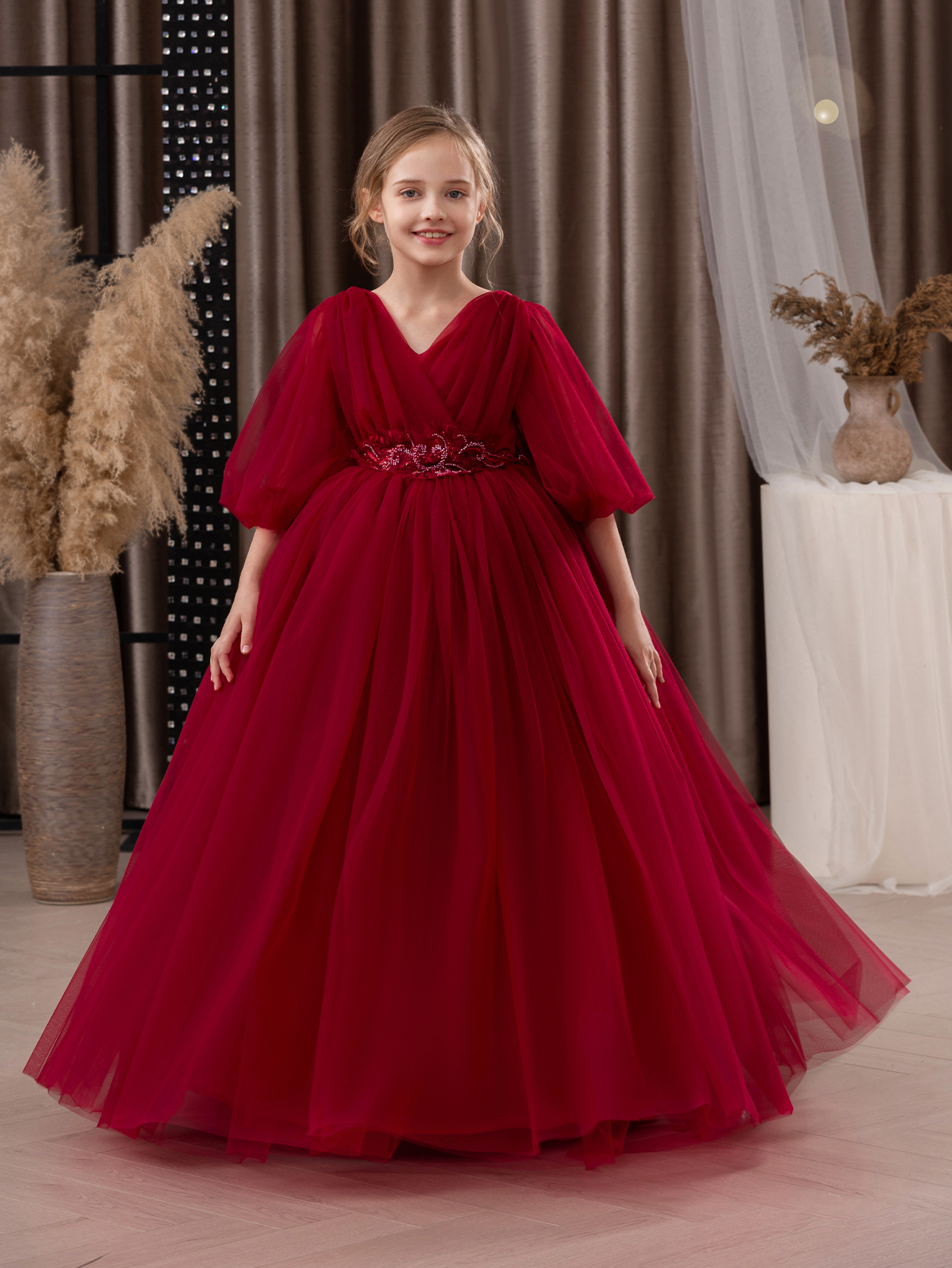 Red A-Line Maxi Dress