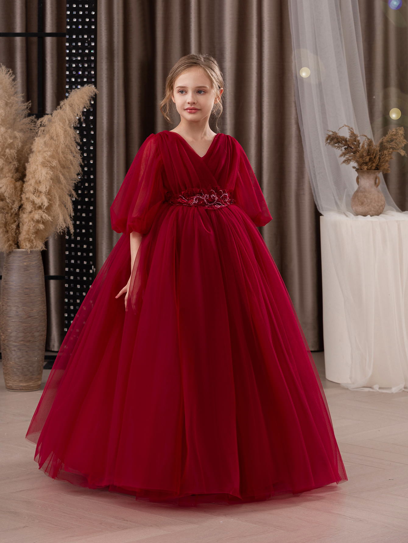 Red A-Line Maxi Dress