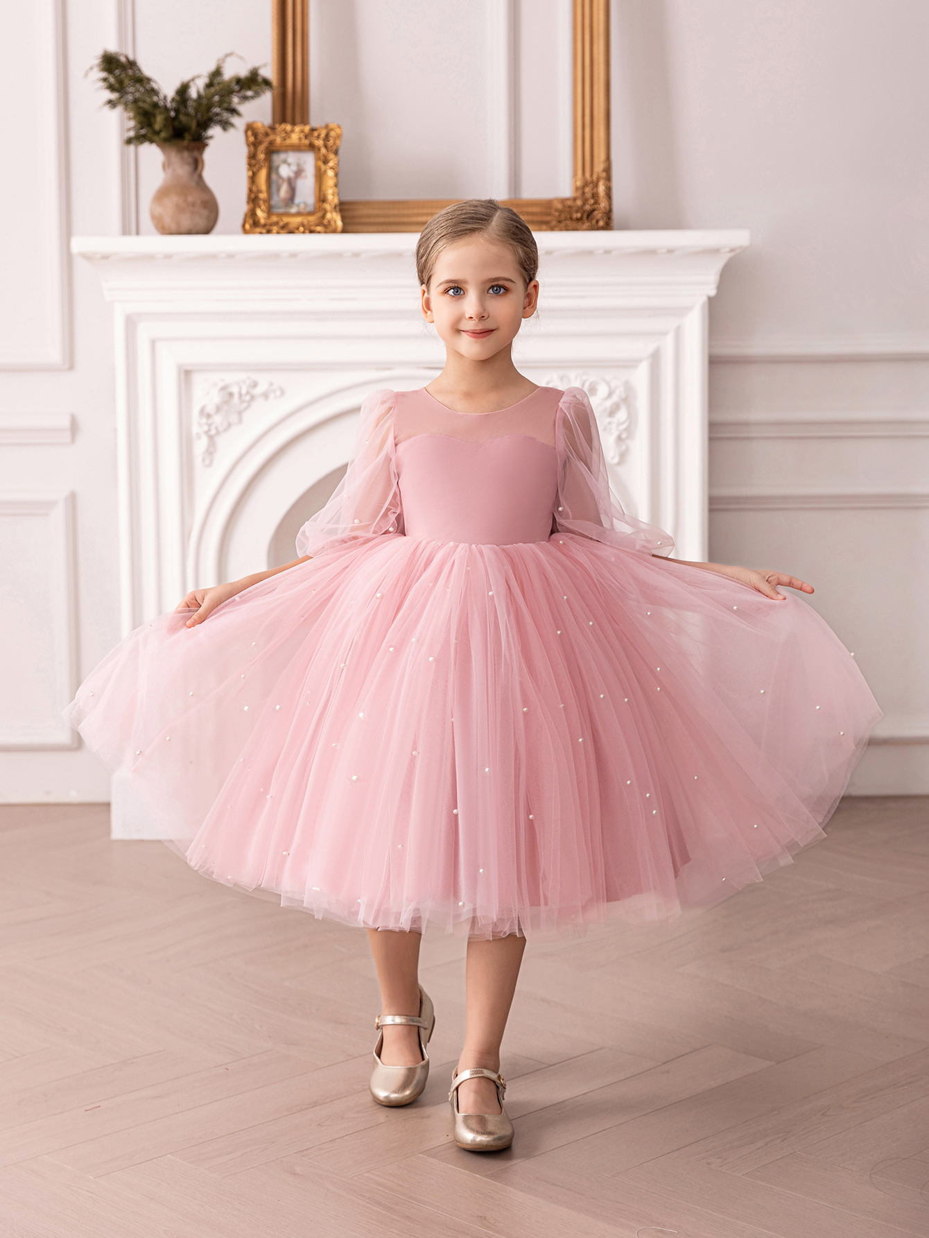 Pink Pearl A-Line Knee-Length Dress