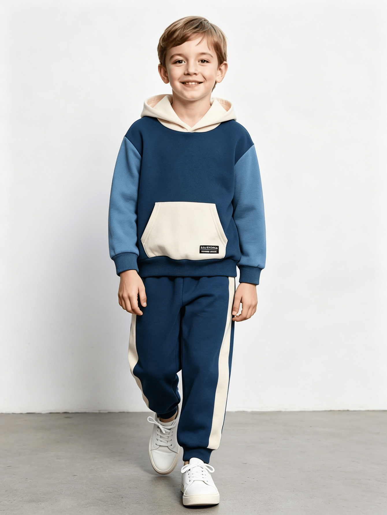 Boys Color Block Hoodie and Joggers Set