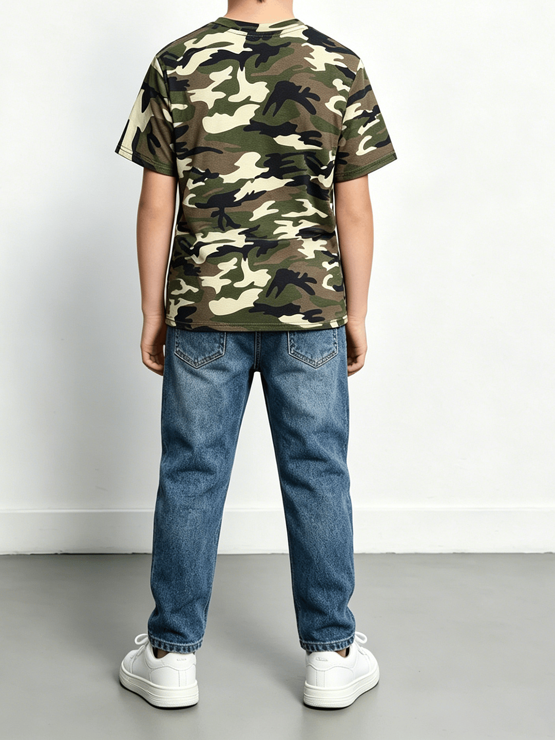 Boys Camouflage Print Short-Sleeve T-Shirt