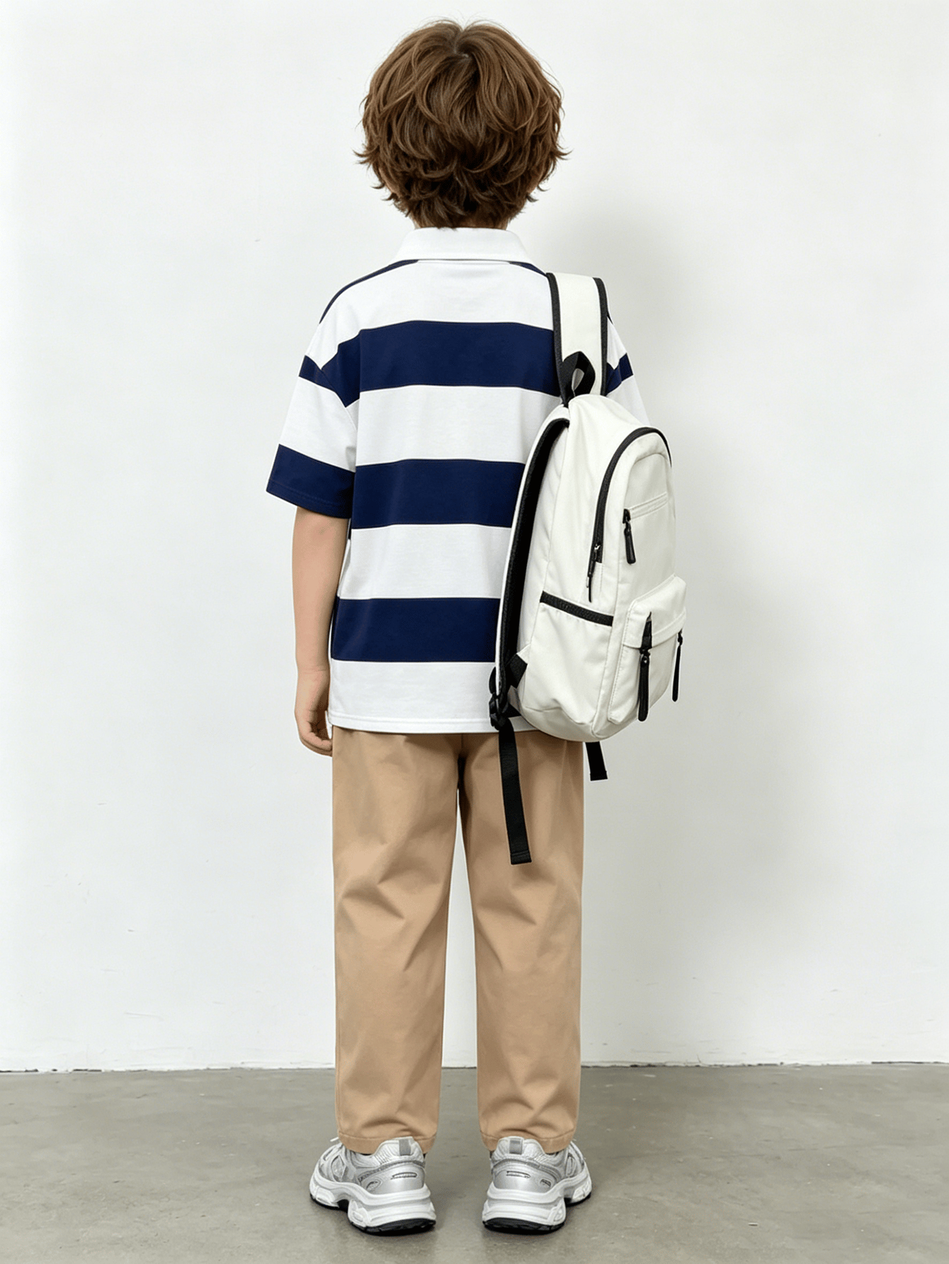 Boys Striped Polo T-Shirt and Cargo Pants Set