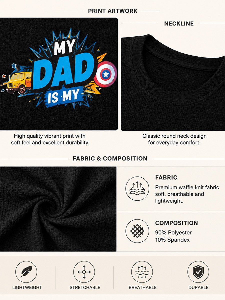 Kids Printed Waffle T-Shirt and Joggers Co-ord Set