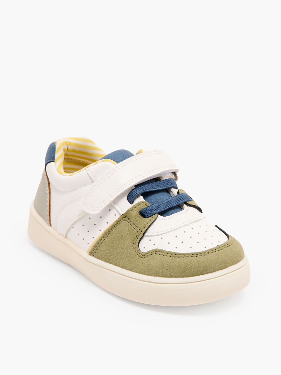 Boys Panelled Hook and Loop Sneakers