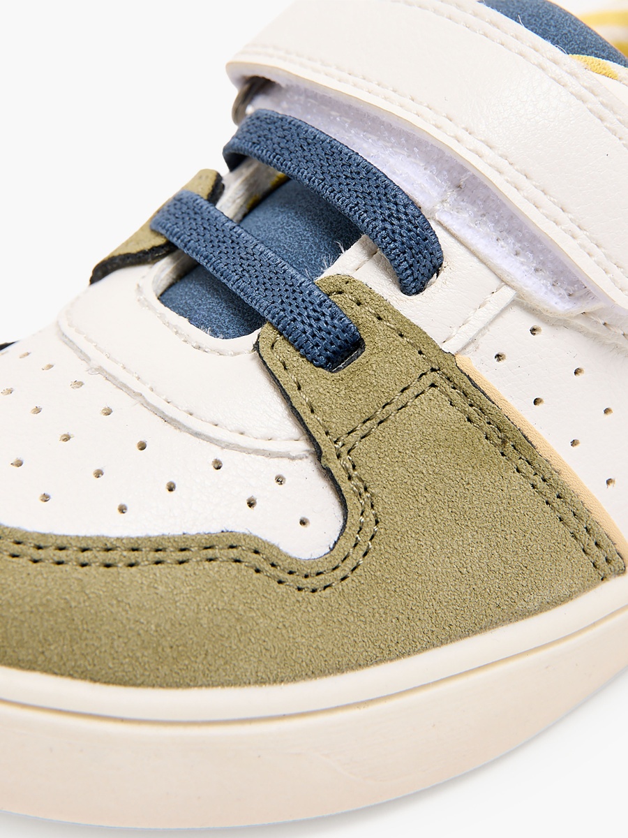 Boys Panelled Hook and Loop Sneakers