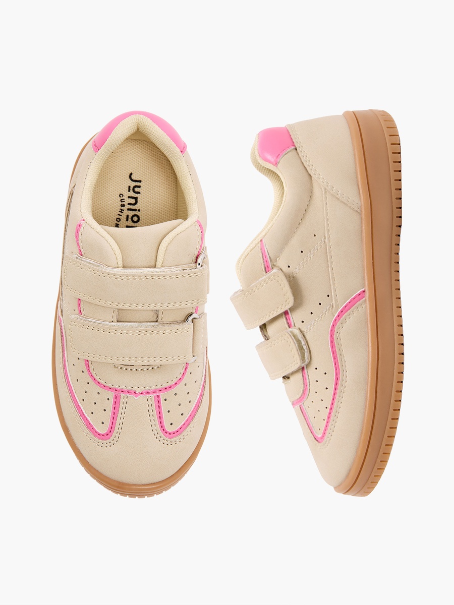 Girls Perforated Hook and Loop Sneakers