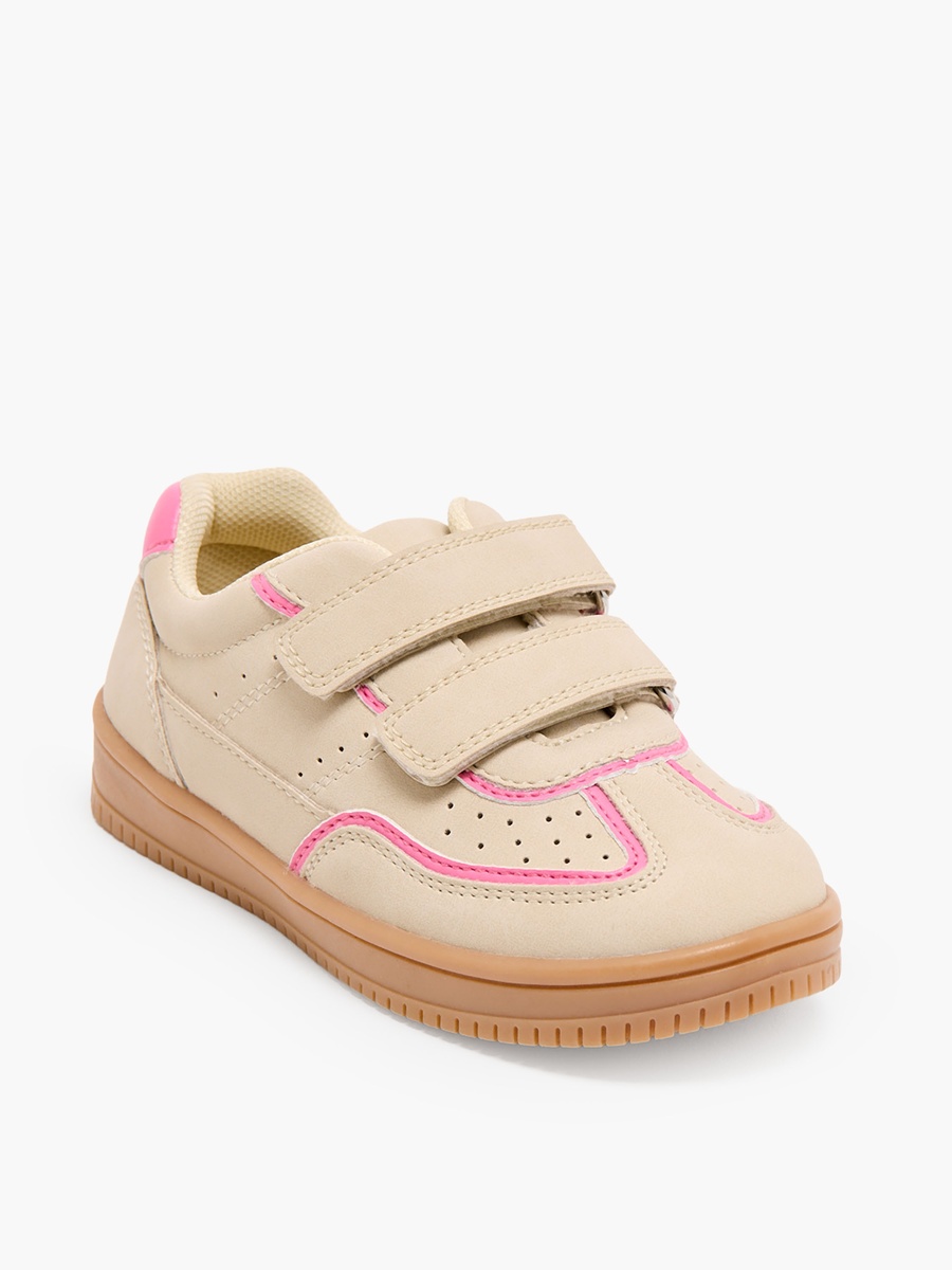 Girls Perforated Hook and Loop Sneakers
