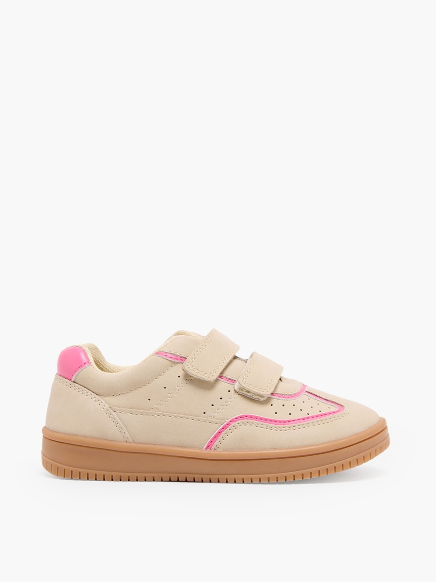 Girls Perforated Hook and Loop Sneakers