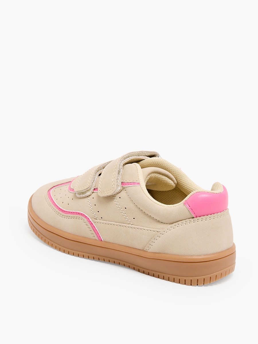 Girls Perforated Hook and Loop Sneakers