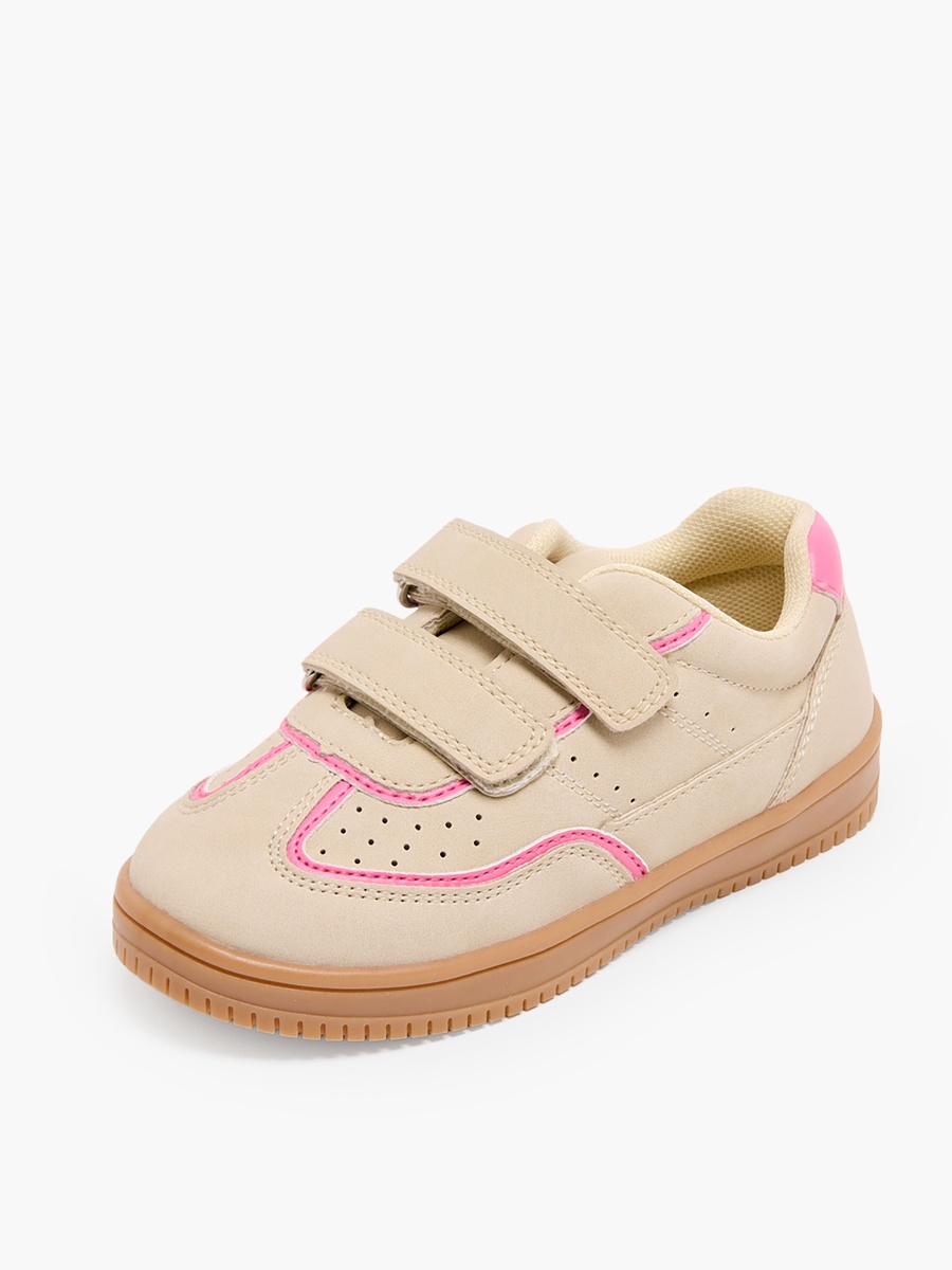 Girls Perforated Hook and Loop Sneakers