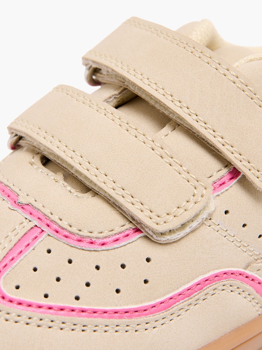 Girls Perforated Hook and Loop Sneakers