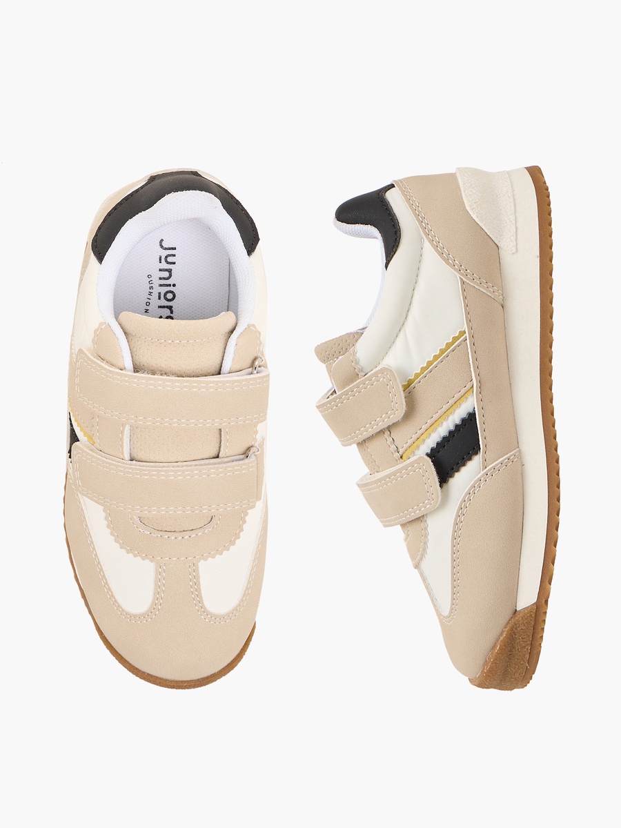 Panelled Sneakers with Hook and Loop Closure