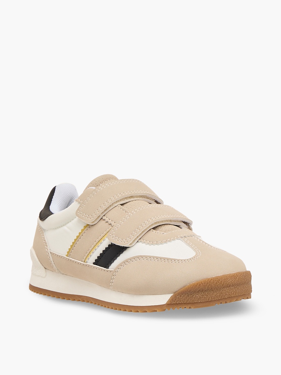 Panelled Sneakers with Hook and Loop Closure
