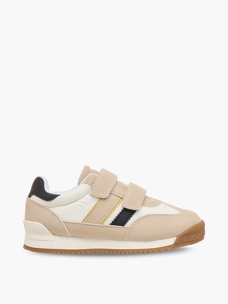 Panelled Sneakers with Hook and Loop Closure