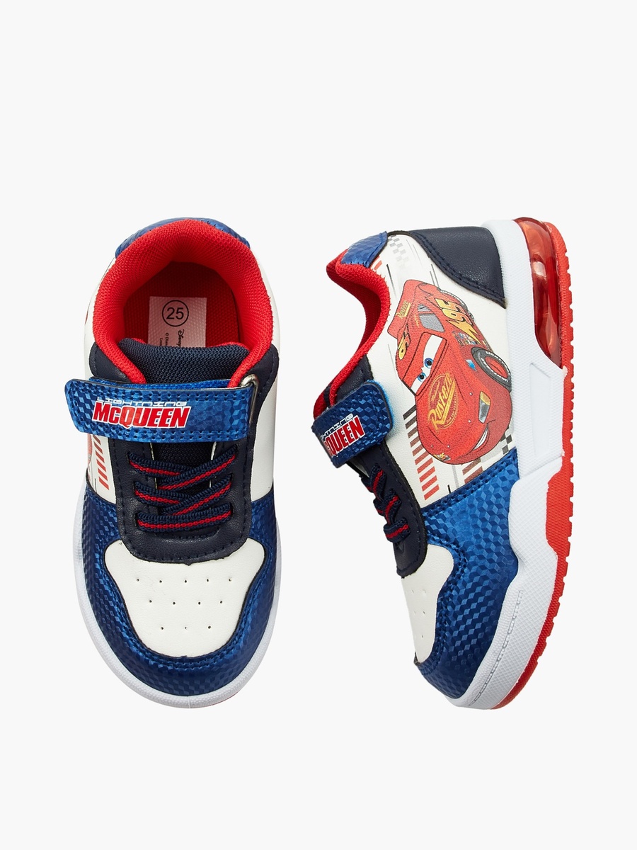 Boys Cars Print Light-Up Ankle Sneakers