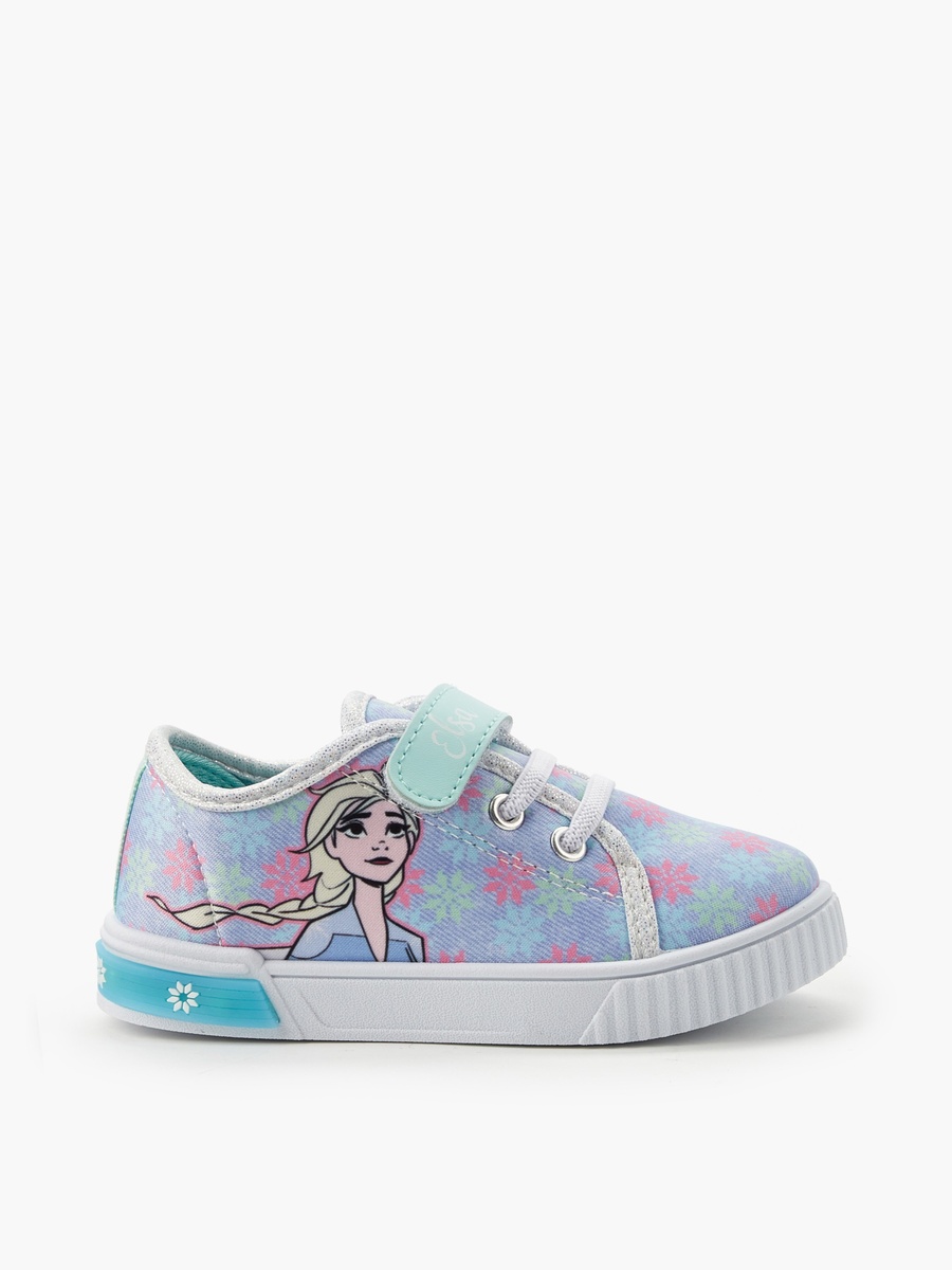 Girls Frozen Print Hook and Loop Ankle Sneakers