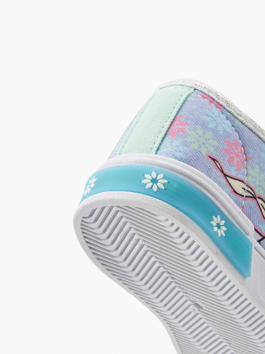 Girls Frozen Print Hook and Loop Ankle Sneakers