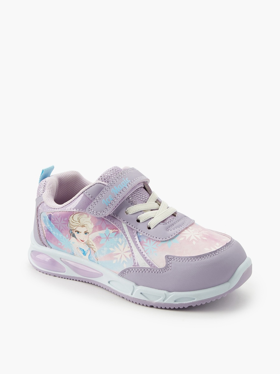 Girls Elsa Print Light-Up Ankle Sneakers