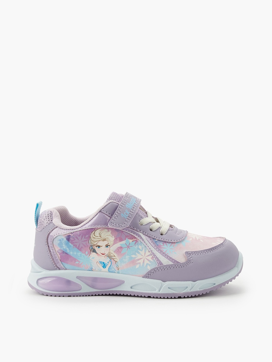Girls Elsa Print Light-Up Ankle Sneakers