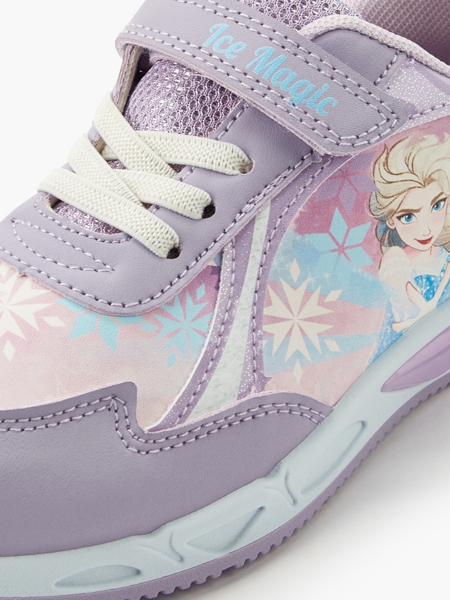 Girls Elsa Print Light-Up Ankle Sneakers