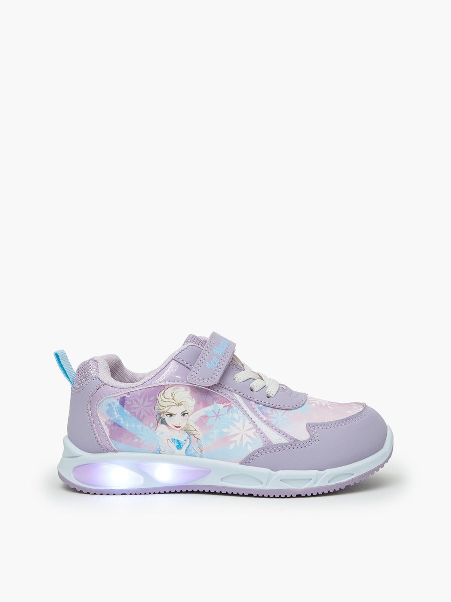Girls Elsa Print Light-Up Ankle Sneakers