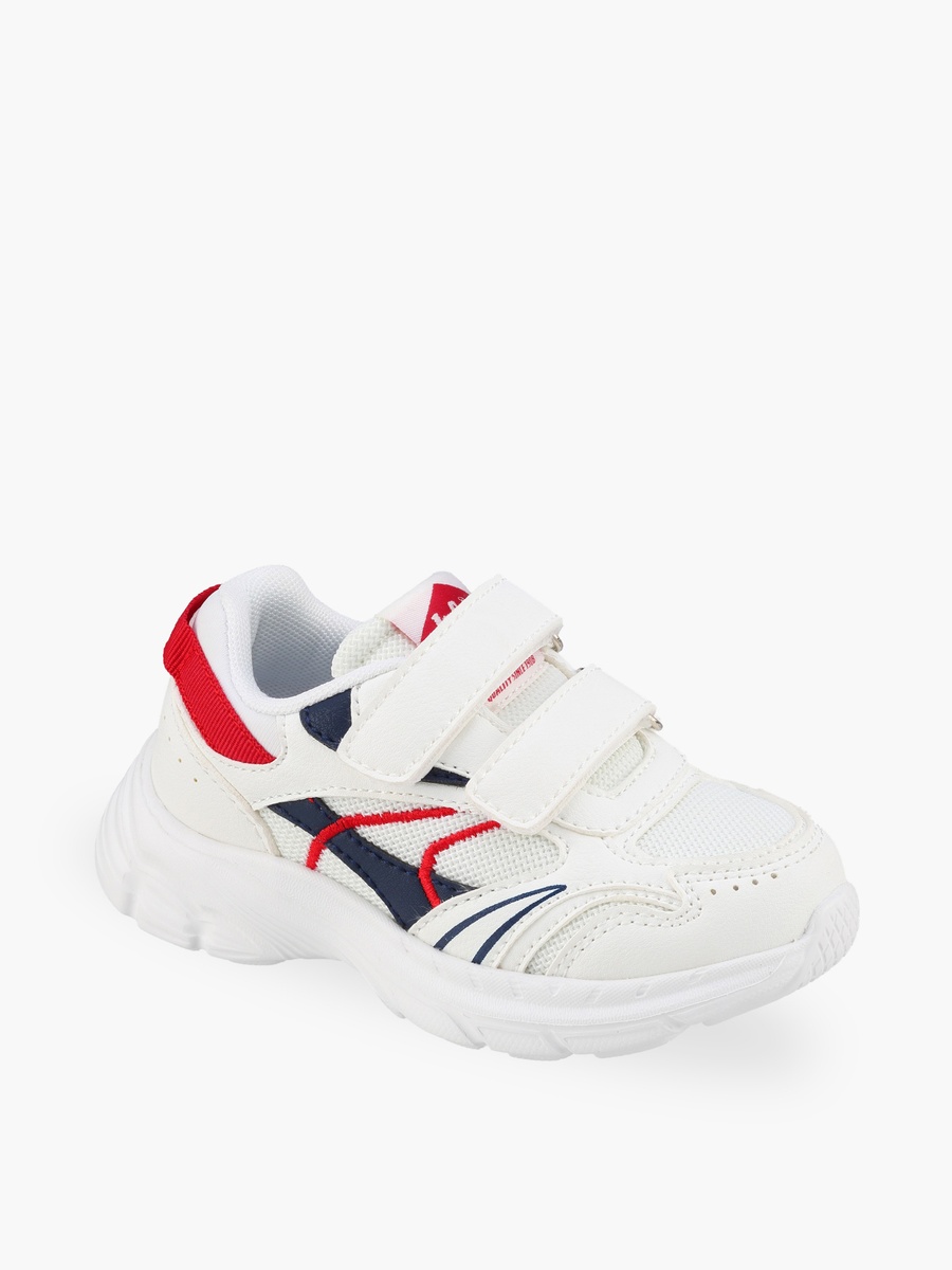 Girls Panelled Hook and Loop Ankle Sneakers