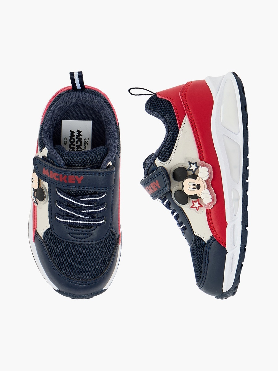 Boys Mickey Mouse Applique Light-Up Ankle Sneakers