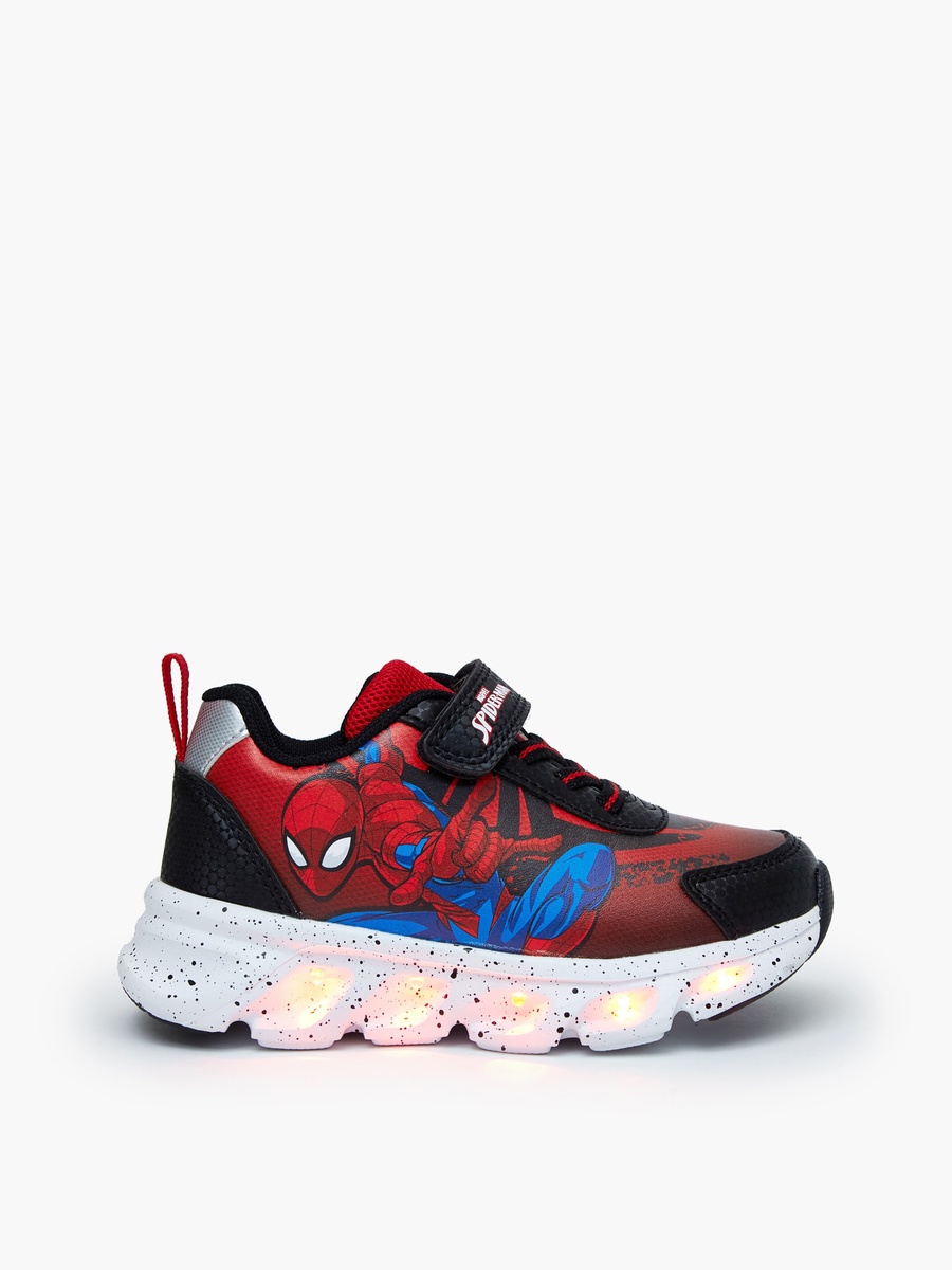 Boys Spider-Man Print Light-Up Ankle Sneakers