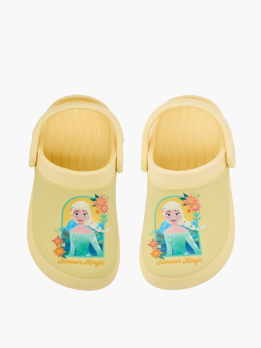 Girls Elsa Print Backstrap Clogs