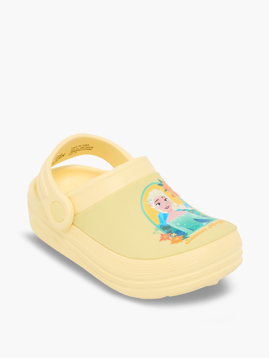 Girls Elsa Print Backstrap Clogs