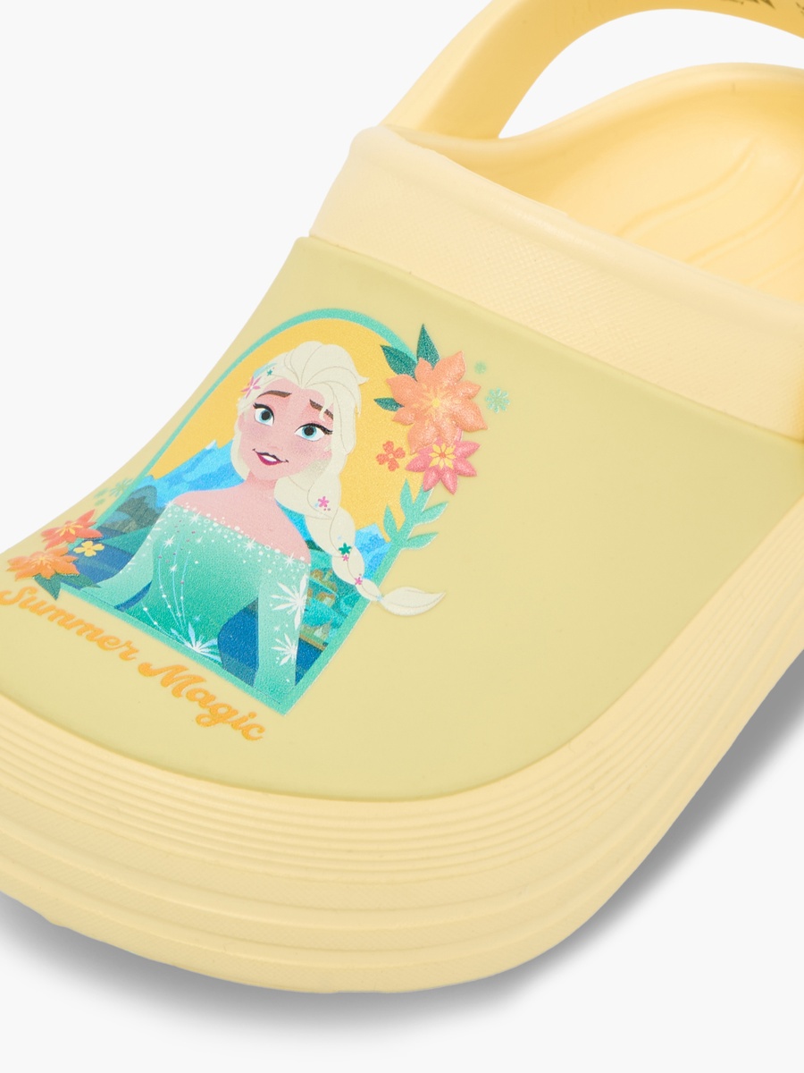Girls Elsa Print Backstrap Clogs