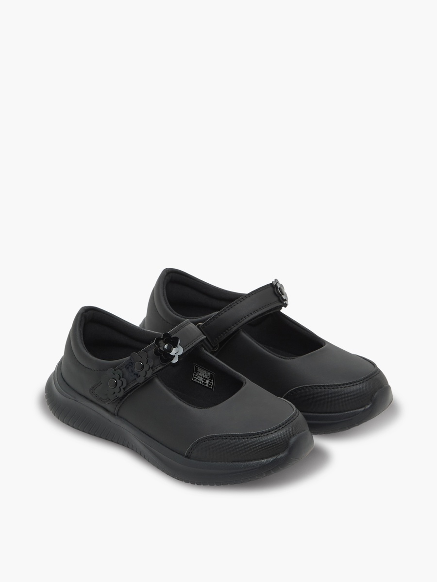 Girls Hook and Loop Mary Jane School Shoes