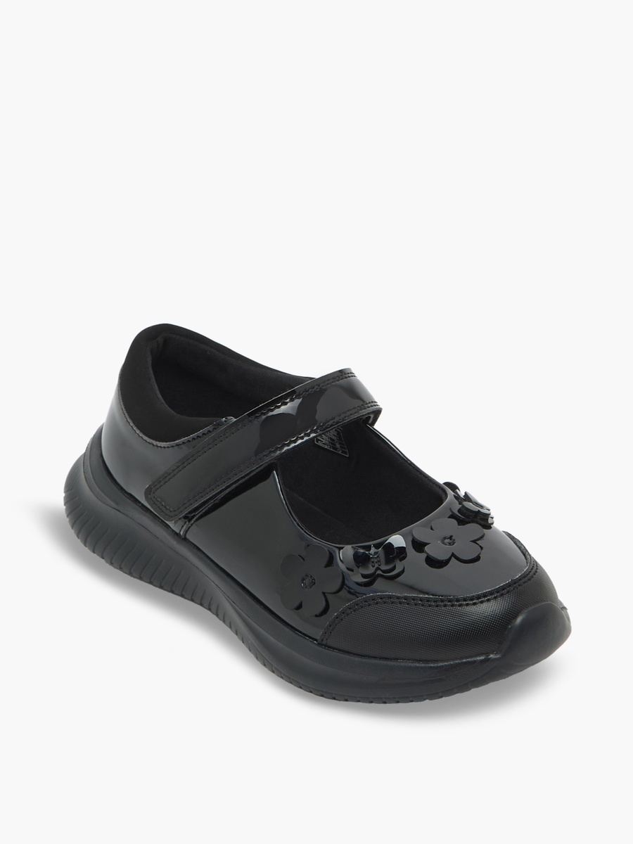 Girls Hook and Loop Mary Jane School Shoes