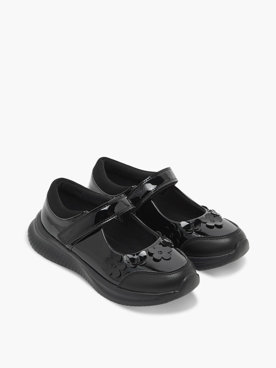 Girls Hook and Loop Mary Jane School Shoes