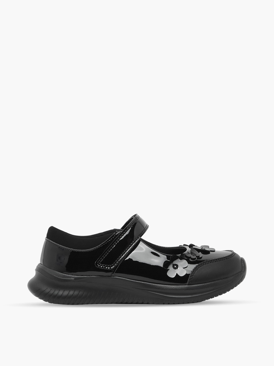 Girls Hook and Loop Mary Jane School Shoes