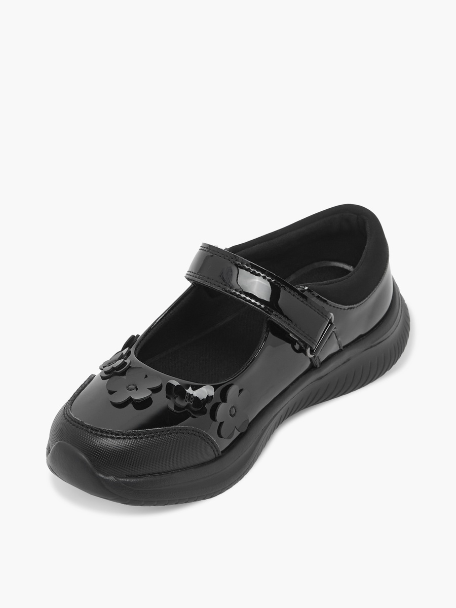 Girls Hook and Loop Mary Jane School Shoes