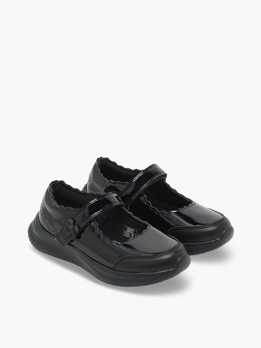Girls Hook and Loop Mary Jane School Shoes