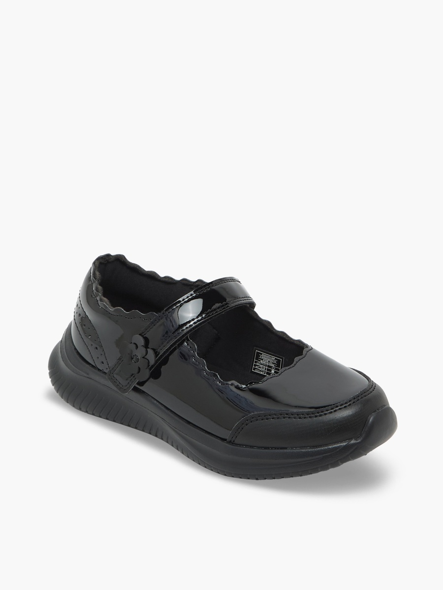 Girls Hook and Loop Mary Jane School Shoes