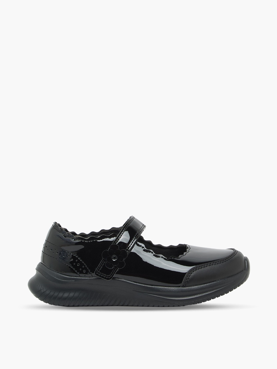 Girls Hook and Loop Mary Jane School Shoes