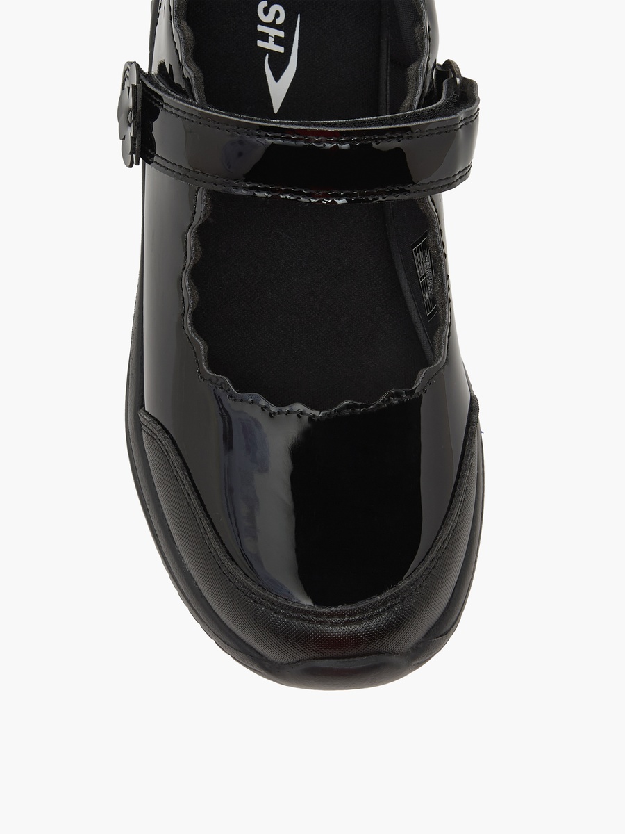 Girls Hook and Loop Mary Jane School Shoes