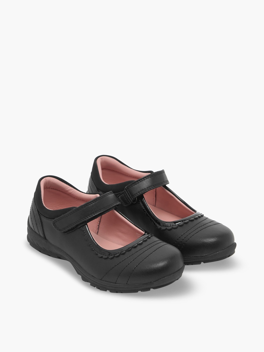 Girls Hook and Loop Mary Jane School Shoes