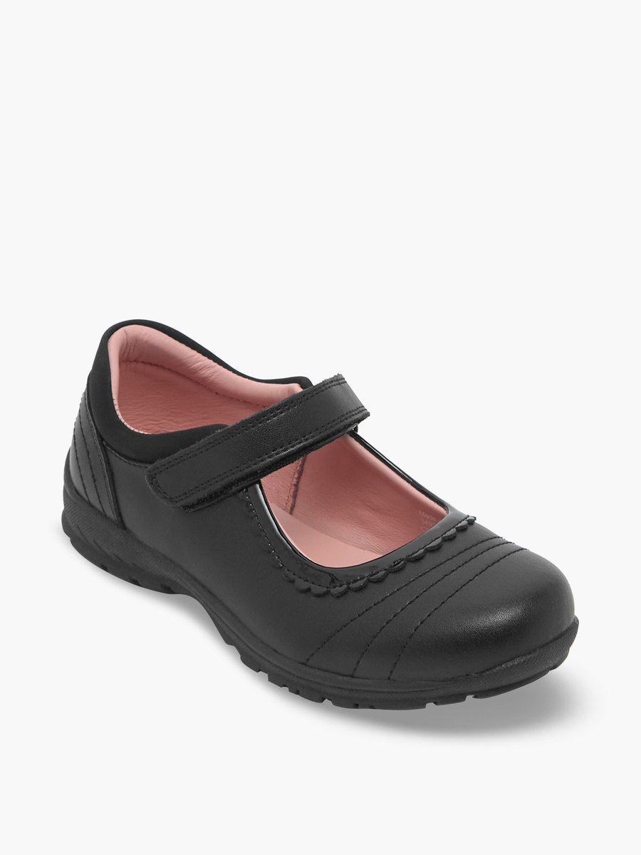 Girls Hook and Loop Mary Jane School Shoes