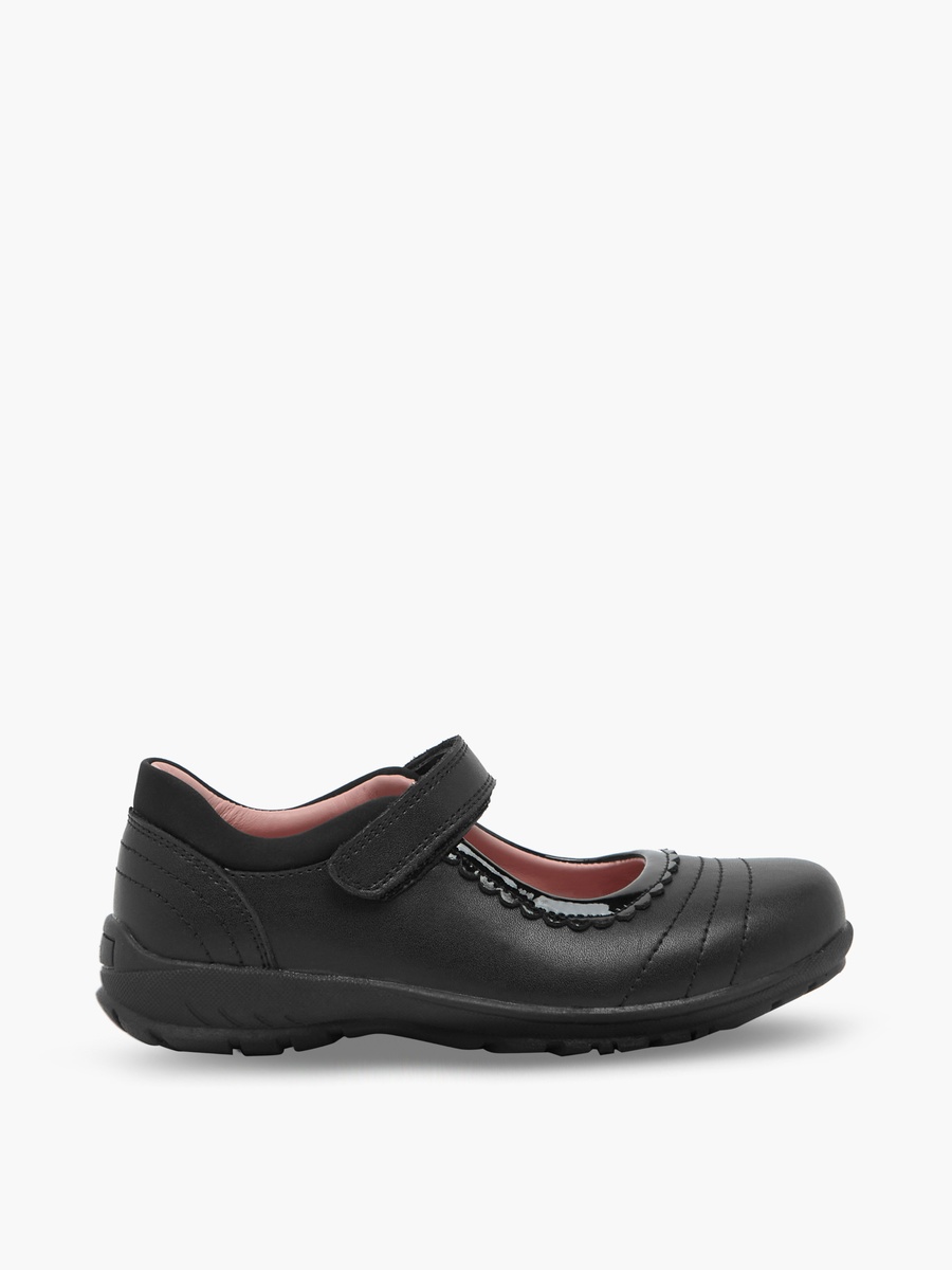 Girls Hook and Loop Mary Jane School Shoes