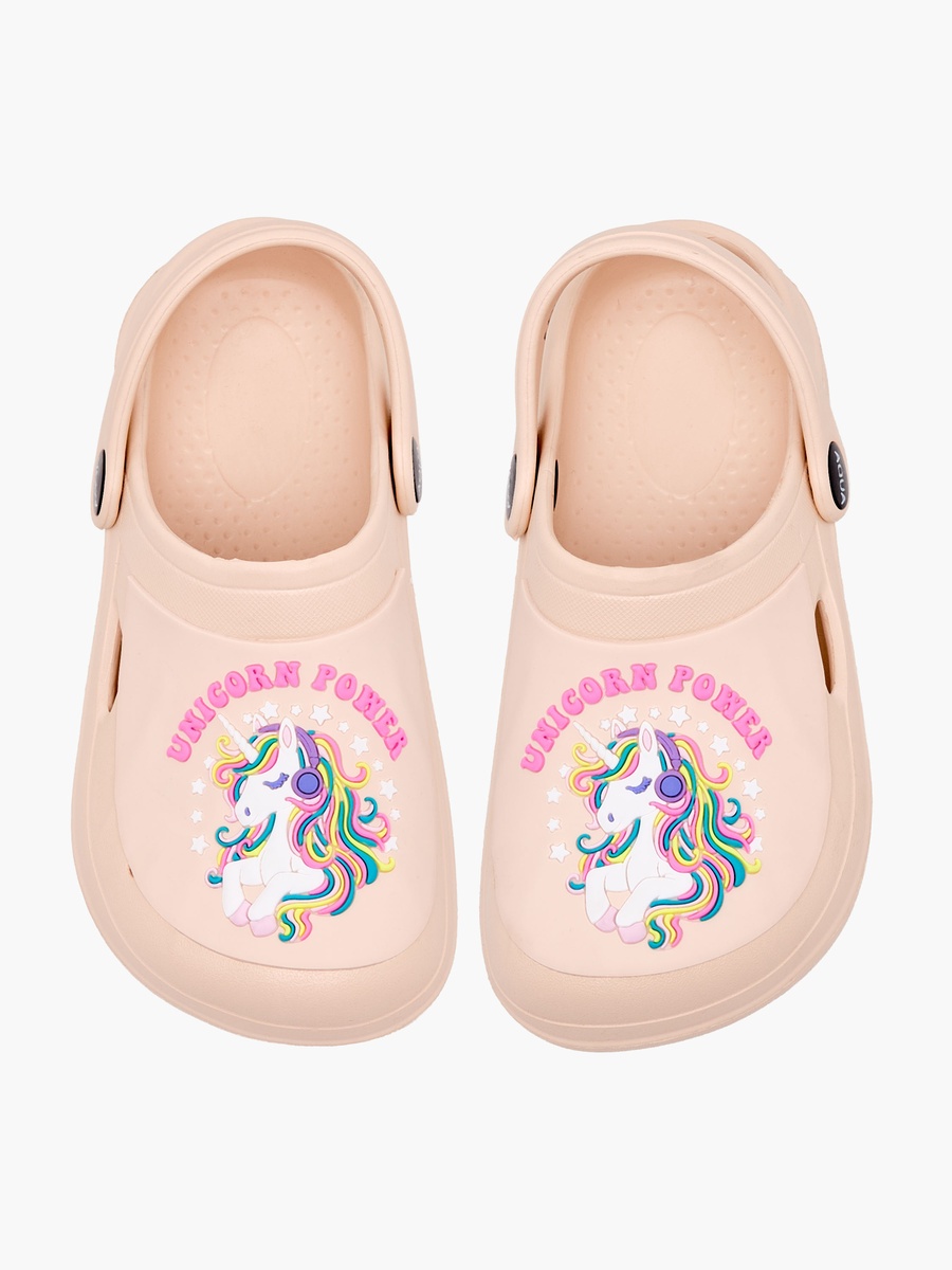 Girls Unicorn Applique Clogs